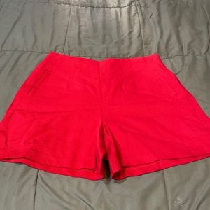 Red Cotton Shorts